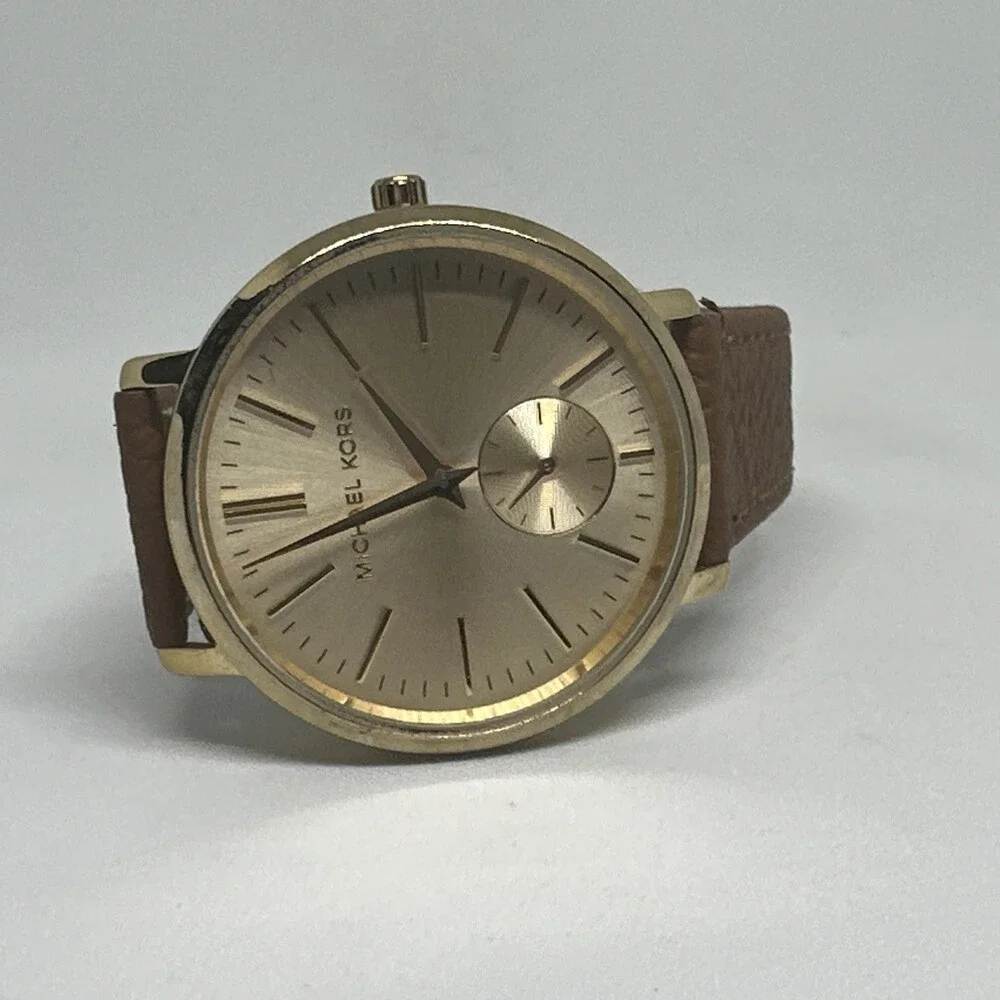 Michael Kors Jaryn MK3510 Women's Brown Leather Analog Dial Quartz Watch HME657